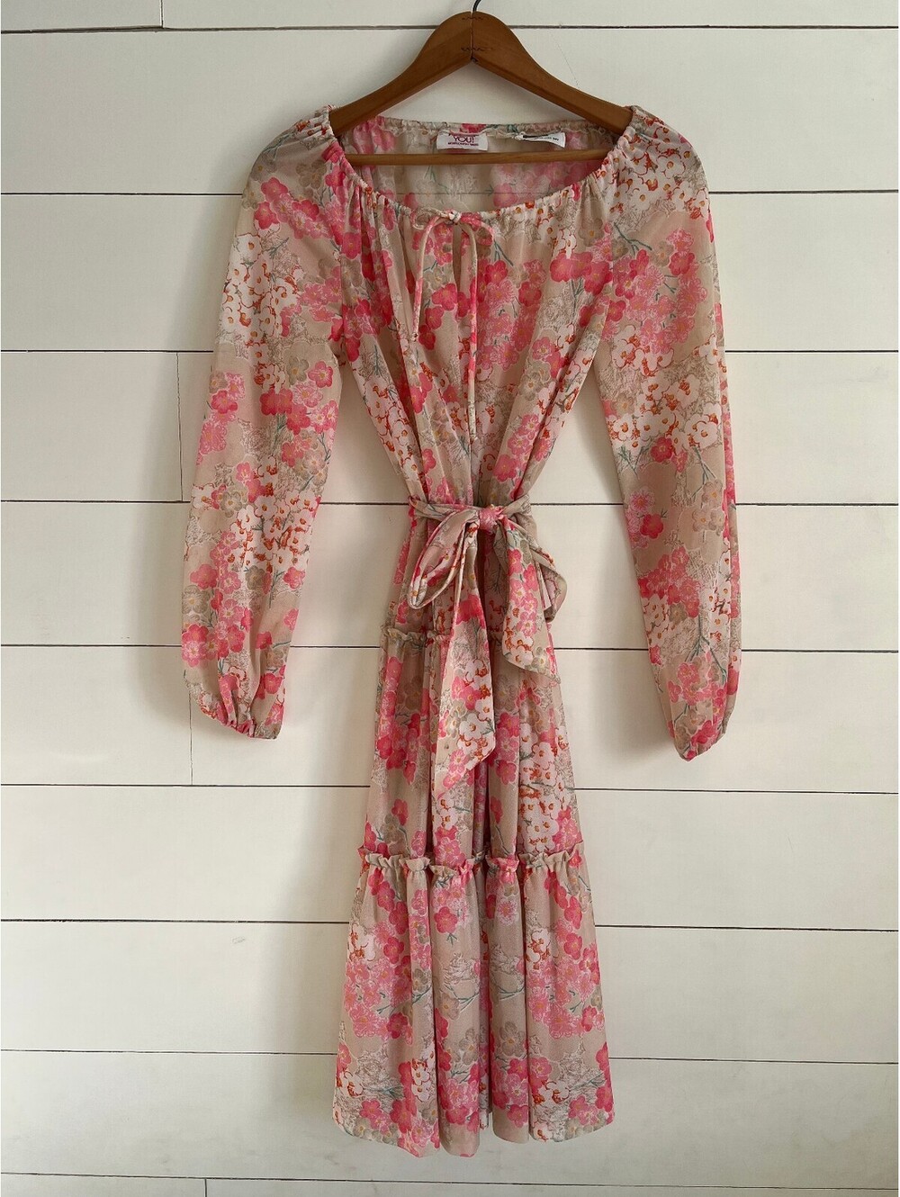 Pretty You Montgomery Ward 70s Vintage Floral Midi Dress Tiered Boho Cottagecore